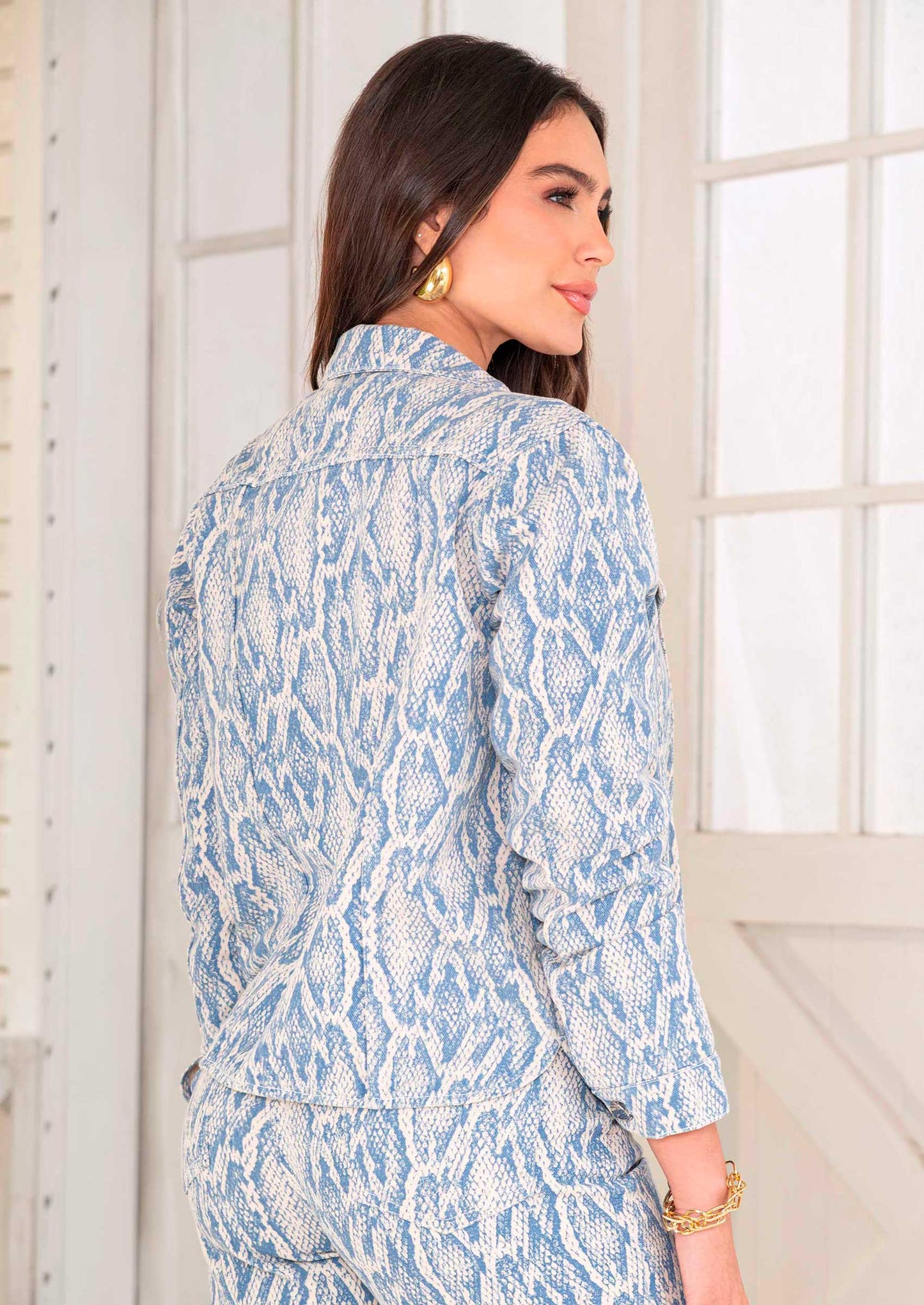 Chaqueta de jean estampada B573