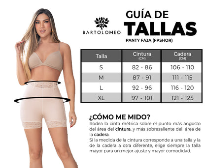 Panty tiro alto levanta cola beige REF. F-3051